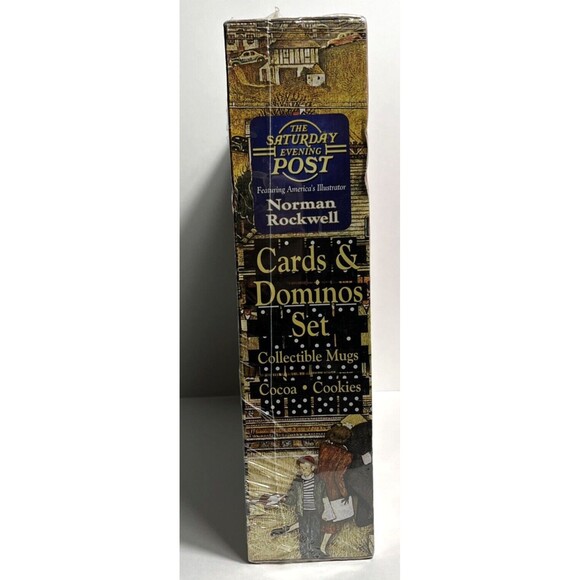 The Saturday Evening Post Norman Rockwell Cards & Dominoes set includes 2 mugs - Picture 7 of 10